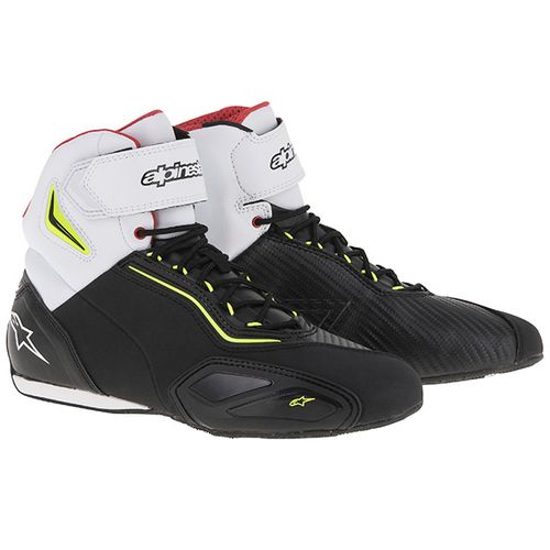 נעלי רכיבה אלפינסטארס שחור / לבן - ALPINESTARS FASTER 2