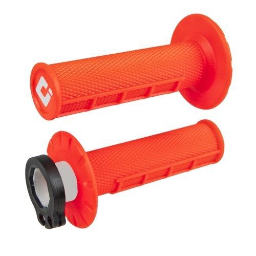 גריפים עם נעילה וידית מצערת כתום- ODI V2 LOCK ON HALF WAFFLE 
