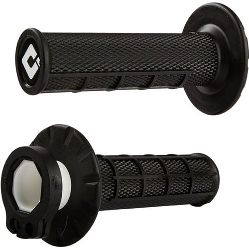 גריפים עם נעילה וידית מצערת שחור- ODI V2 LOCK ON HALF WAFFLE 98