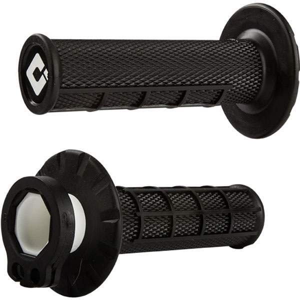 גריפים עם נעילה וידית מצערת שחור- ODI V2 LOCK ON HALF WAFFLE 98