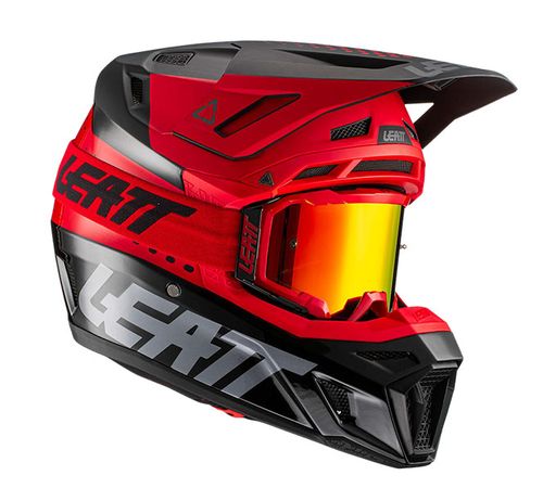 קסדת ליט 8.5 אדום כולל משקפי אבק - LEATT MOTO 8.5 HELMET RED