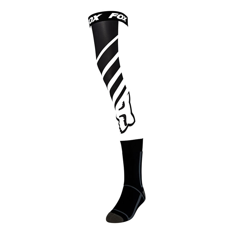 גרבי רכיבה פוקס שחור / לבן -  FOX MACH ONE KNEE BRACE SOCKS V21