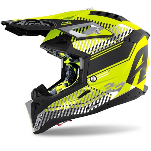 קסדת אירו אביאטור 3.0 שחור / צהוב מט - AIROH AVIATOR 3.0 WAVE