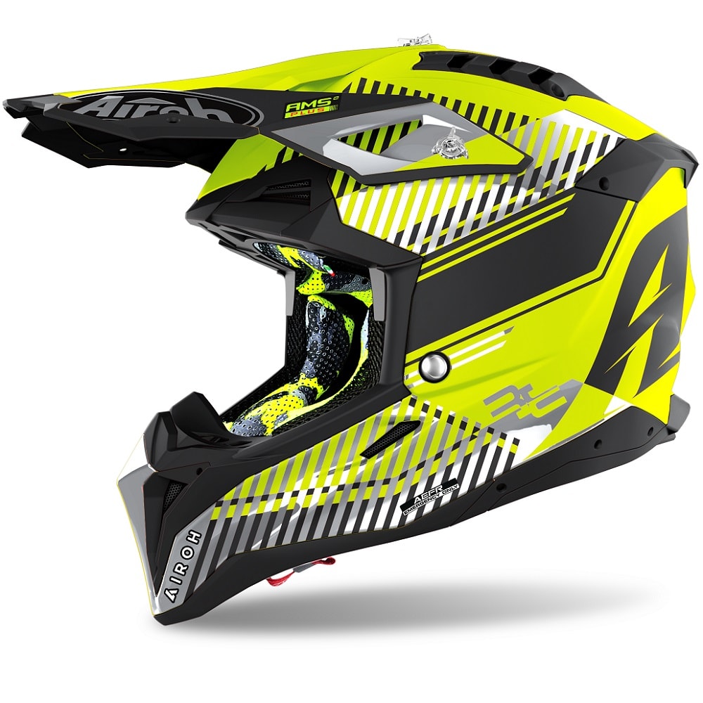 קסדת אירו אביאטור 3.0 שחור / צהוב מט - AIROH AVIATOR 3.0 WAVE