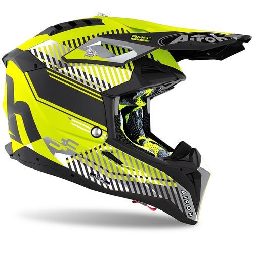 קסדת אירו אביאטור 3.0 שחור / צהוב מט - AIROH AVIATOR 3.0 WAVE