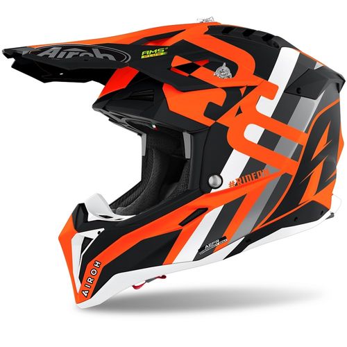 קסדת אירו אביאטור 3.0 כתום / שחור / לבן מט - AIROH AVIATOR 3.0 RAINBOW