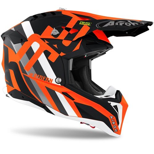 קסדת אירו אביאטור 3.0 כתום / שחור / לבן מט - AIROH AVIATOR 3.0 RAINBOW