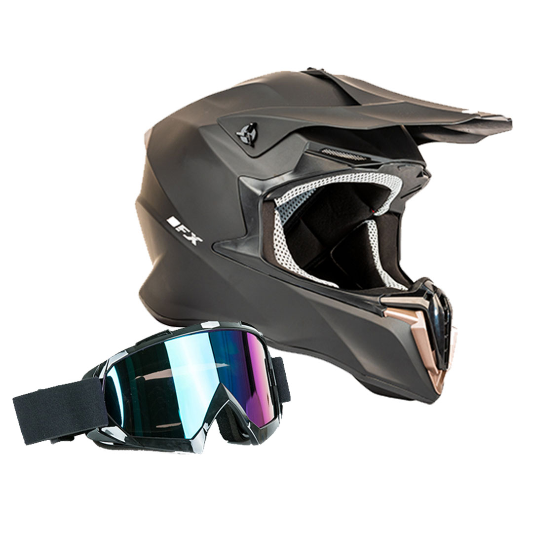 מבצע קסדת שטח שחור מט DFX HELMET +משקפי אבק מתנה