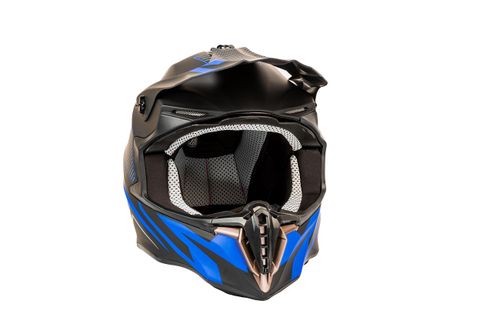 מבצע קסדת שטח שחור / כחול מט DFX HELMET + משקפי אבק מתנה