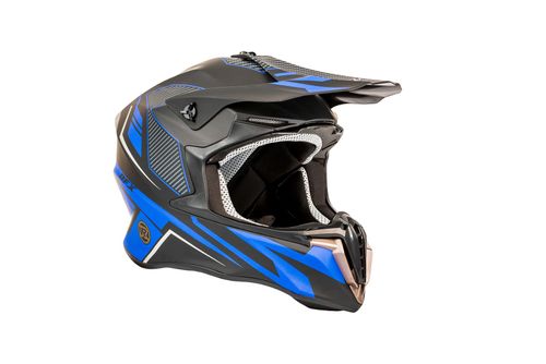 מבצע קסדת שטח שחור / כחול מט DFX HELMET + משקפי אבק מתנה