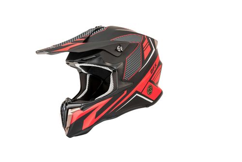 מבצע קסדת שטח שחור / אדום מט DFX HELMET + משקפי אבק מתנה