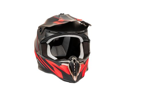 מבצע קסדת שטח שחור / אדום מט DFX HELMET + משקפי אבק מתנה