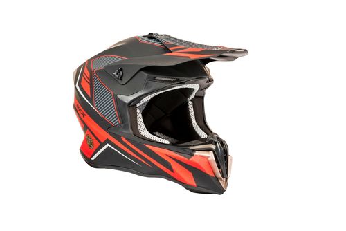 מבצע קסדת שטח שחור / אדום מט DFX HELMET + משקפי אבק מתנה