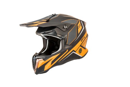 מבצע קסדת שטח שחור / כתום מט DFX HELMET + משקפי אבק מתנה