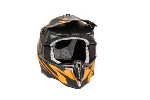 מבצע קסדת שטח שחור / כתום מט DFX HELMET + משקפי אבק מתנה
