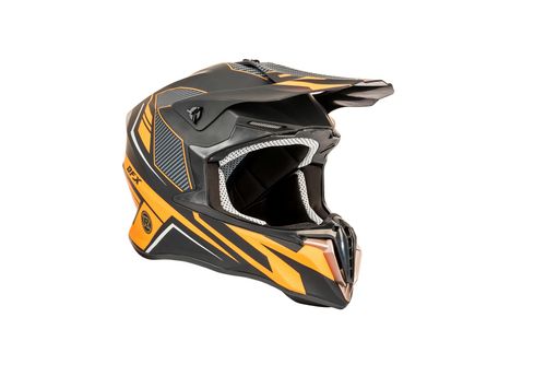 מבצע קסדת שטח שחור / כתום מט DFX HELMET + משקפי אבק מתנה