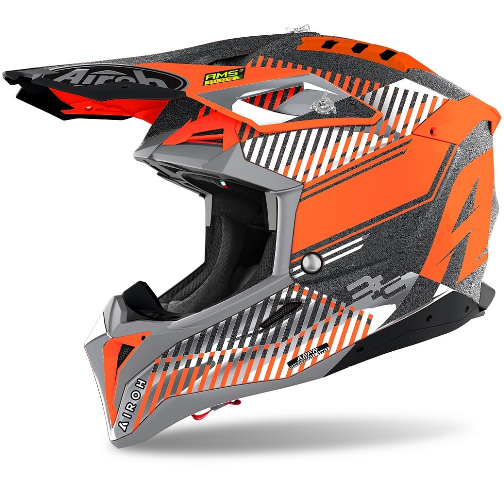 קסדת אירו אביאטור 3.0 כתום / כרום  - AIROH AVIATOR 3.0 WAVE