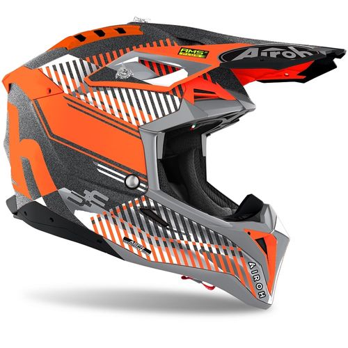 קסדת אירו אביאטור 3.0 כתום / כרום  - AIROH AVIATOR 3.0 WAVE