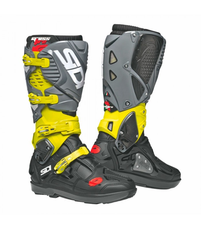 מגף רכיבה סידי שחור / צהוב / אפור - SIDI CROSSFIRE 3 SRS LIMITED EDITION