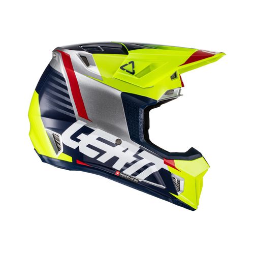 קסדת ליט 7.5 צהוב כולל משקפי אבק - LEATT MOTO 7.5 LIME V22