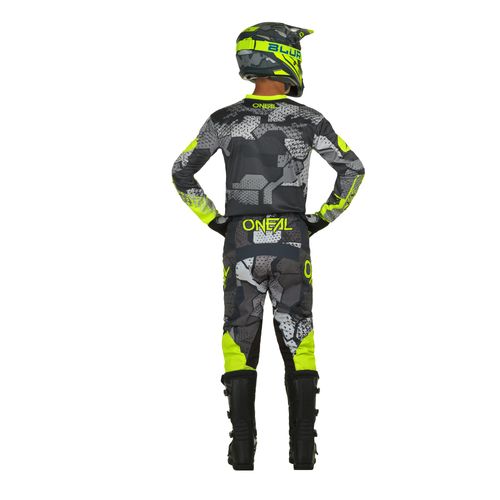 חליפת ילדים אוניל אפור / צהוב - ONEAL ELEMENT CAMO V22 YOUTH 