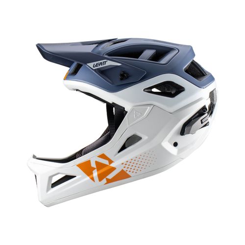 קסדת אינדורו מתפרקת לאופניים ליט לבן / כחול - LEATT MTB 3.0 ENDURO STEEL V22