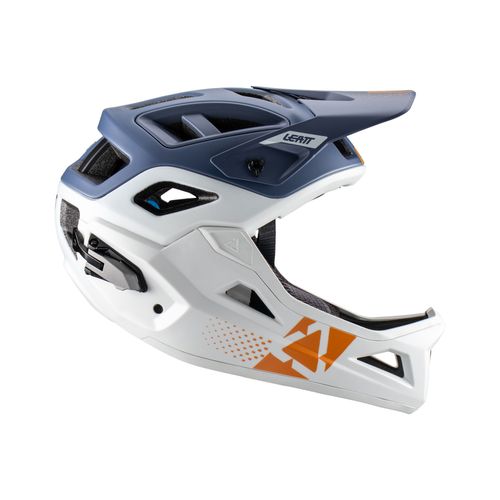 קסדת אינדורו מתפרקת לאופניים ליט לבן / כחול - LEATT MTB 3.0 ENDURO STEEL V22