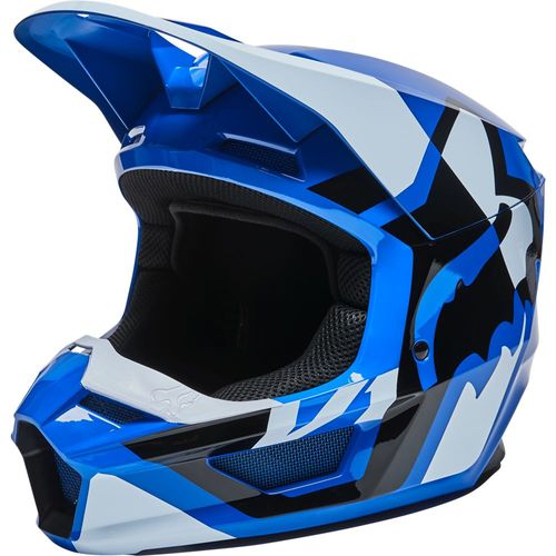 קסדת ילדים פוקס כחול / לבן - FOX V1 LUX YTH V22