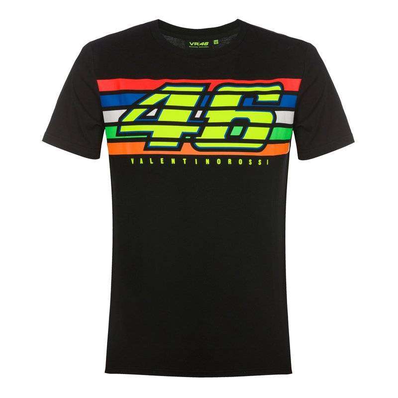חולצה קצרה ולנטינו רוסי שחור  VR46 STRIPES T-SHIRT