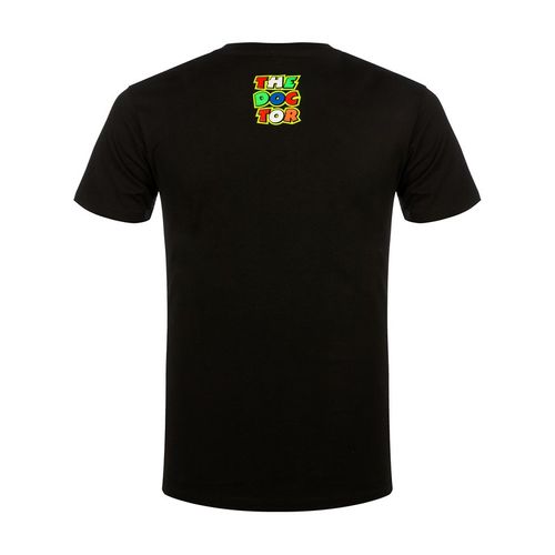 חולצה קצרה ולנטינו רוסי שחור  VR46 STRIPES T-SHIRT
