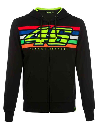 קפוצ'ון ולנטינו רוסי שחור VR46 CLASSIC STRIPE HOODIE