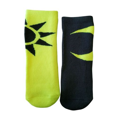 גרבי תינוקות ולנטינו רוסי צהוב / שחור VR46 SUN AND MOON BABY SOCKS