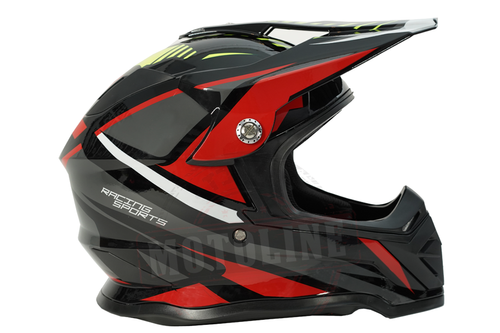 קסדת שטח בלק ליון אדום / אפור - BLACKLION MX HELMET