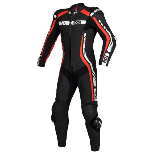 חליפת רכיבה מעור חלק אחד שחור / אדום - IXS RS800