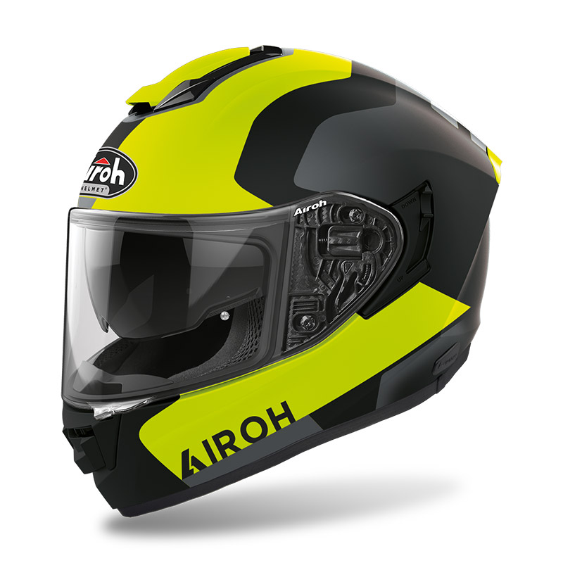 קסדת אירו מלאה שחור / צהוב מט - AIROH ST 501 DOCK V22