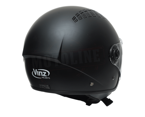 קסדת 3/4 וינז שחור מט -  VINZ JET HELMET