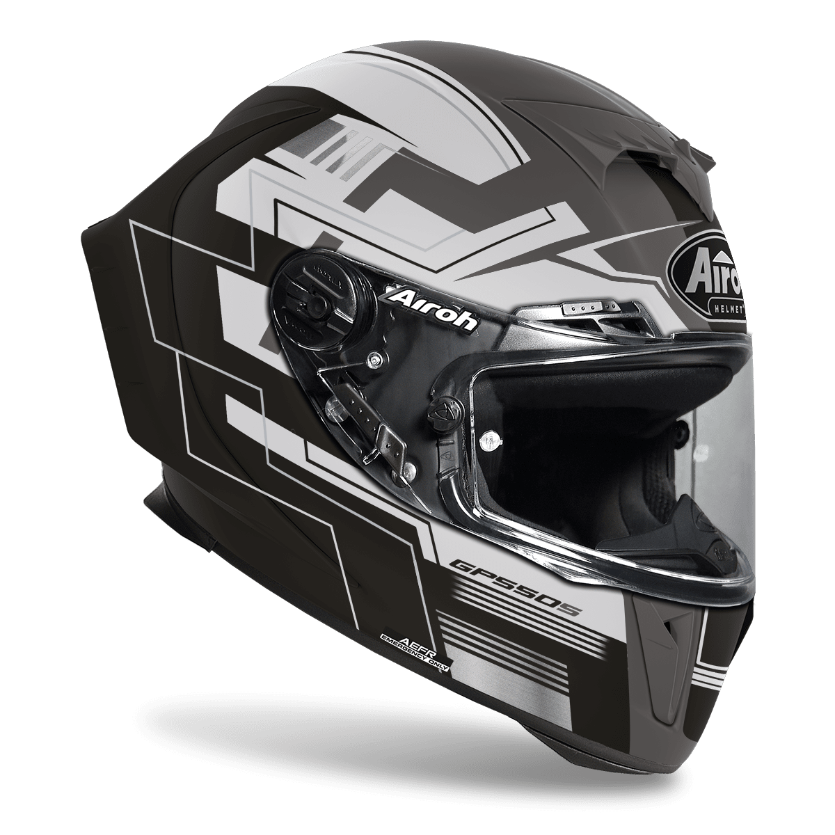קסדת אירו מלאה אפור / לבן - AIROH GP550 S CHALLENGE