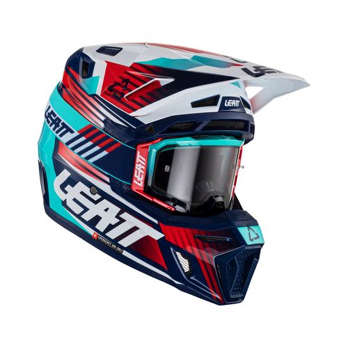 קסדת ליט 8.5 כחול / אדום כולל משקפי אבק מתנה -LEATT MOTO 8.5 HELMET ROYAL V23