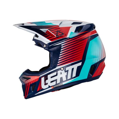 קסדת ליט 8.5 כחול / אדום כולל משקפי אבק מתנה -LEATT MOTO 8.5 HELMET ROYAL V23