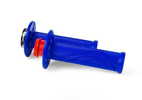 גריפים עם נעילה וידית מצערת רייסטק כחול - RACETECH LOCK ON 