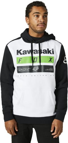 קפוצ'ון פליז פוקס שחור / לבן - FOX KAWI STRIPES PO FLEECE V23