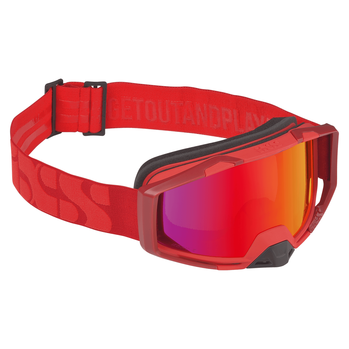 משקפי אבק לאופניים אי איקס אס אדום מראה - IXS TRIGGER GOGGLE