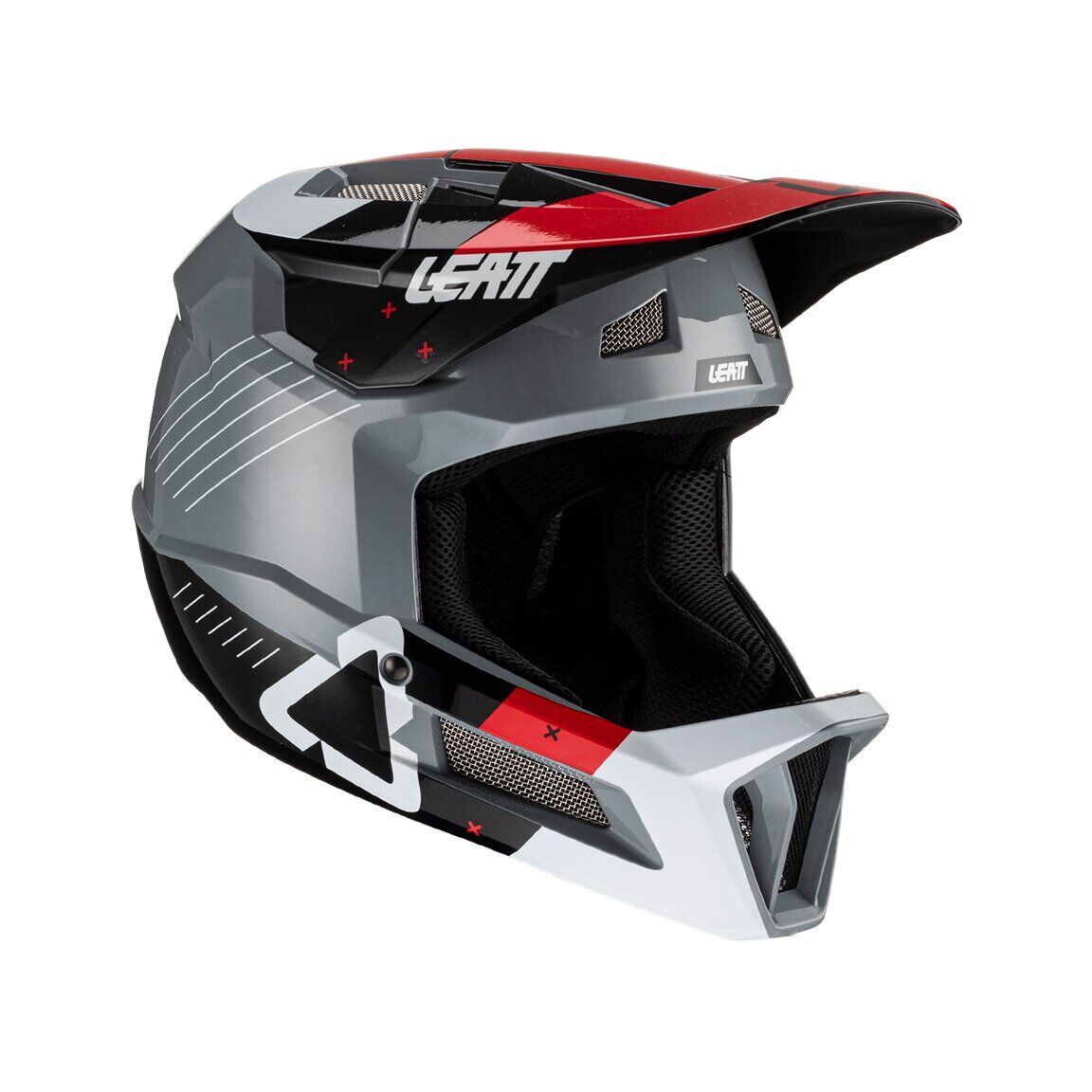 קסדת אינדורו מלאה לאופניים ליט אפור / אדום -  LEATT MTB 2.0 GRAVITY TITANIUM V23