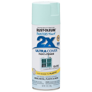 ספריי צבע כולל שכבת יסוד צבע כחול מנטה   -  ULTRA COVER 2X Gloss Ocean Mist Rust-Oleum