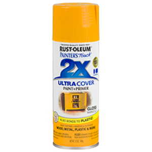 ספריי צבע כולל שכבת יסוד צבע צהוב חמניה - ULTRA COVER 2X Gloss Marigold Rust-Oleum