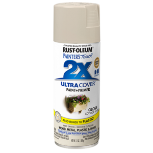 ספריי צבע כולל שכבת יסוד צבע קרם מבריק - ULTRA COVER 2X Gloss Cottage White Rust-Oleum