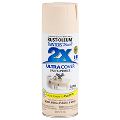 ספריי צבע כולל שכבת יסוד צבע שנהב משי -   ULTRA COVER 2X Satin Ivory Silk Rust-Oleum