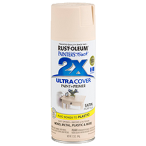 ספריי צבע כולל שכבת יסוד צבע שנהב משי -   ULTRA COVER 2X Satin Ivory Silk Rust-Oleum
