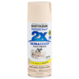 ספריי צבע כולל שכבת יסוד צבע שנהב משי -   ULTRA COVER 2X Satin Ivory Silk Rust-Oleum