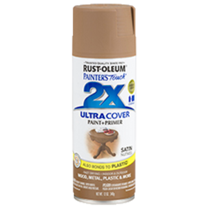 ספריי צבע כולל שכבת יסוד צבע אגוז משי  -  ULTRA COVER 2X Satin Nutmeg Rust-Oleum